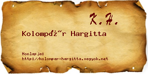 Kolompár Hargitta névjegykártya
